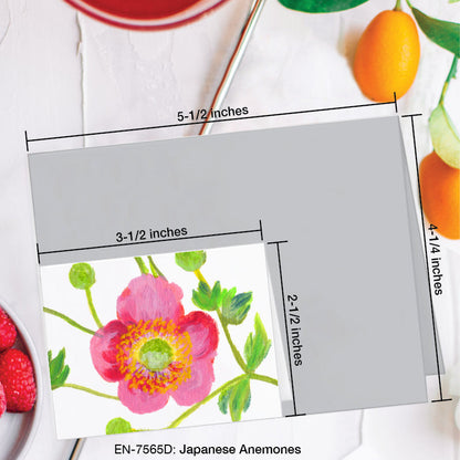 Japanese Anemones, Greeting Card (7565D), Enclosure Card, www.printedcanvas.com