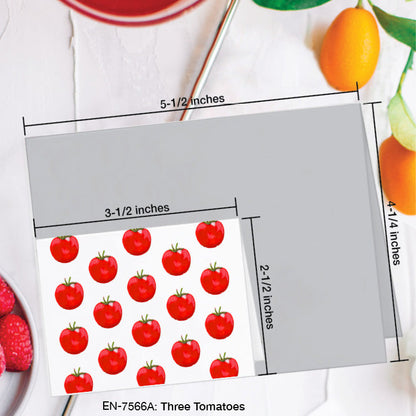 Three Tomatoes, Greeting Card (#7566A), Enclosure Card, www.printedcanvas.com