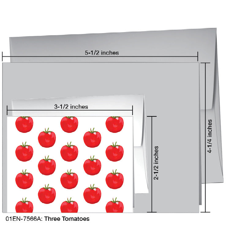 Three Tomatoes, Greeting Card (#7566A), Enclosure Card, www.printedcanvas.com