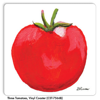 Three Tomatoes, Vinyl Coaster (CST-7566B) - Printed Canvas