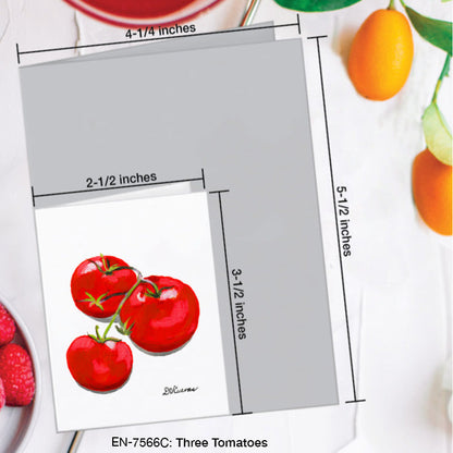 Three Tomatoes, Greeting Card (7566C), Enclosure Card, www.printedcanvas.com