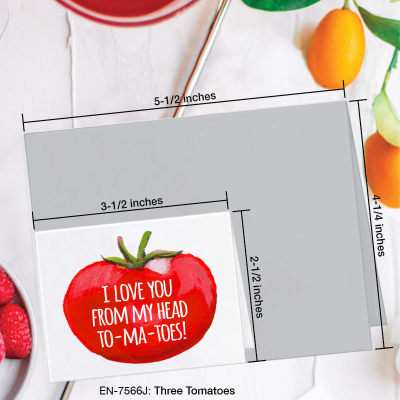 Three Tomatoes, Greeting Card (7566J), Enclosure, www.printedcanvas.com