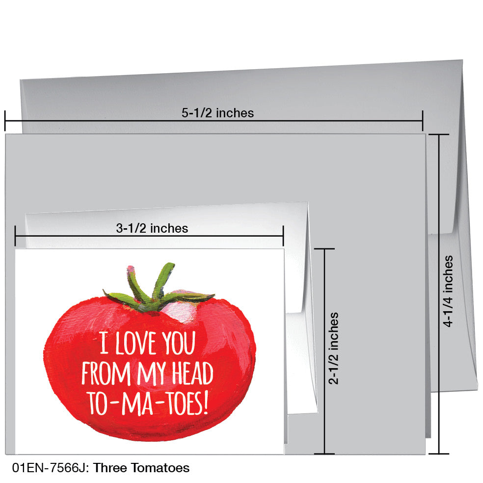 Three Tomatoes, Greeting Card (7566J), Enclosure, printedcanvas.com