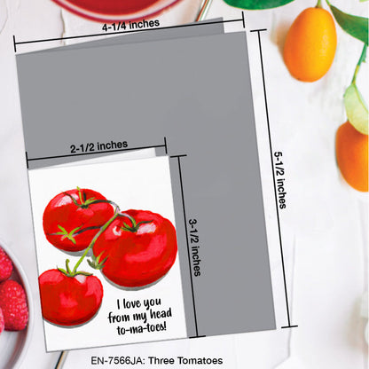Three Tomatoes, Greeting Card (7566JA), Enclosure, www.printedcanvas.com