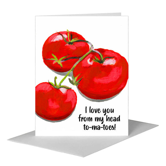 Three Tomatoes, Greeting Card (#7566JA) A2 Card Front, www.printedcanvas.com