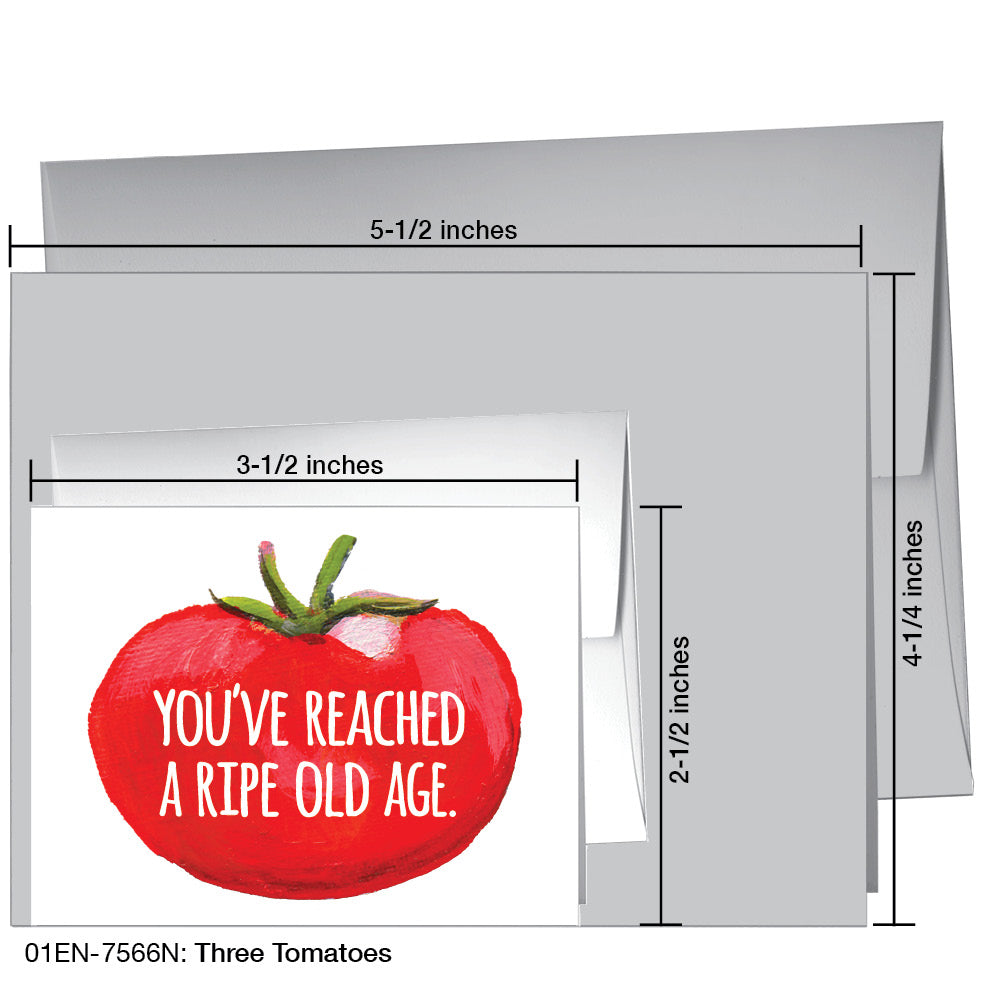 Three Tomatoes, Greeting Card (7566N), Enclosure, printedcanvas.com
