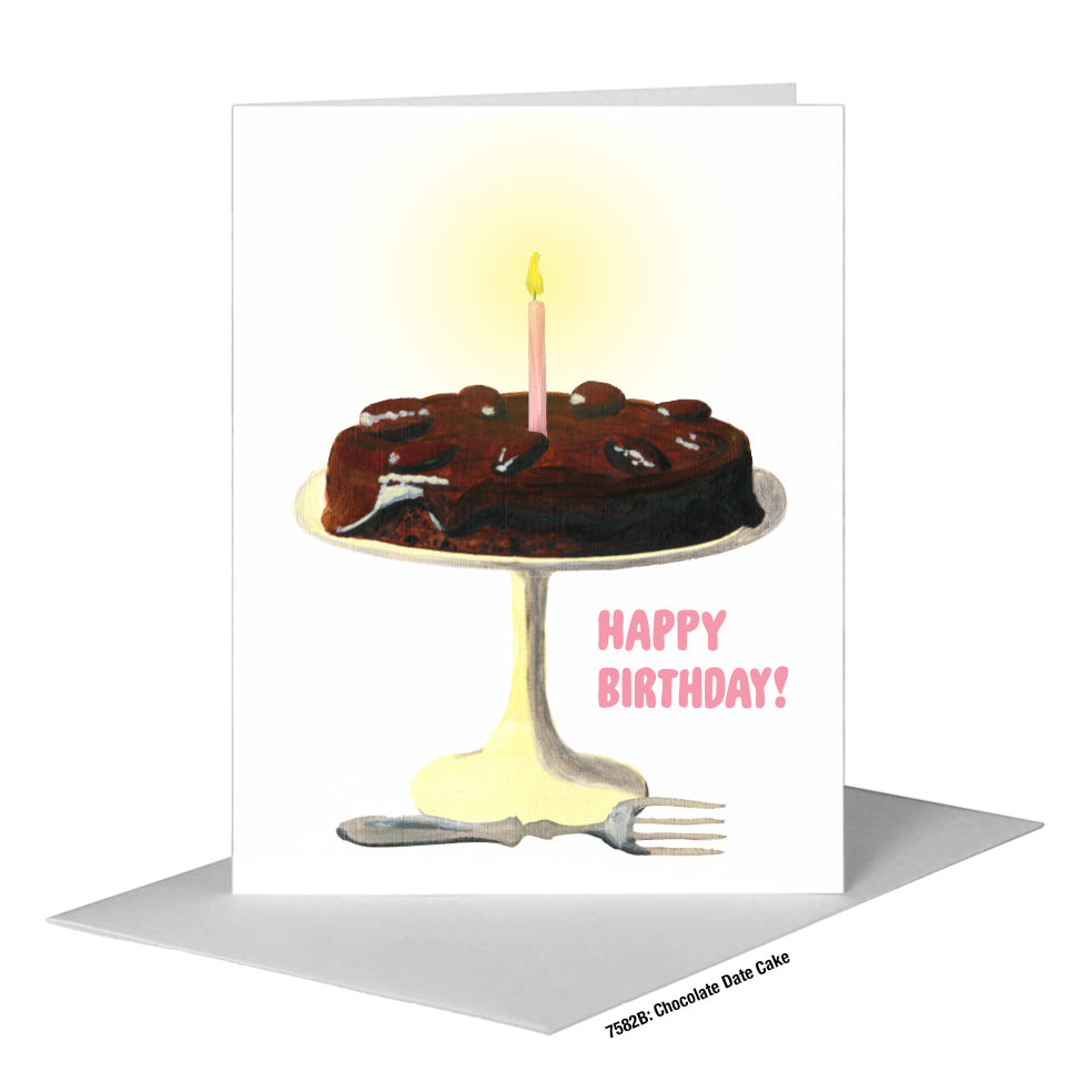 Chocolate Date Cake, Greeting Card (#7582B)