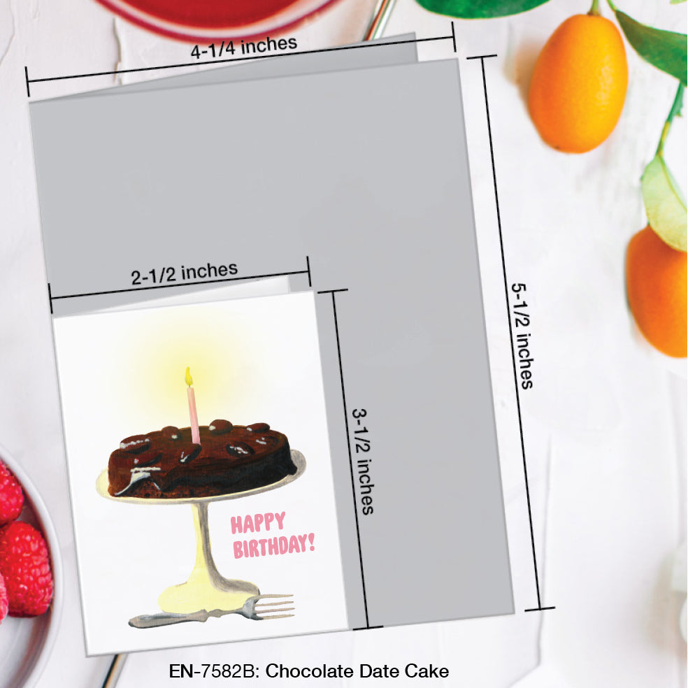 Chocolate Date Cake, Greeting Card (#7582B)