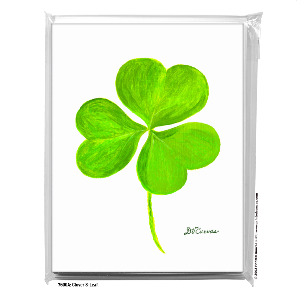 Clover 3-Leaf, Greeting Card (#7600A), 8-Pack, www.printedcanvas.com