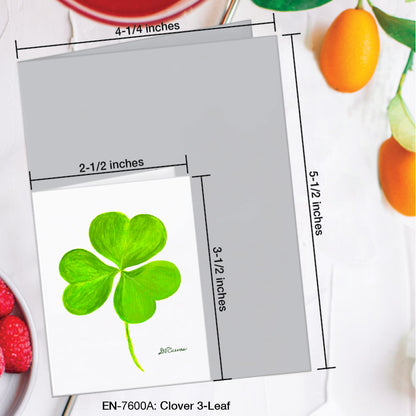 Clover 3-Leaf, Greeting Card (#7600A)