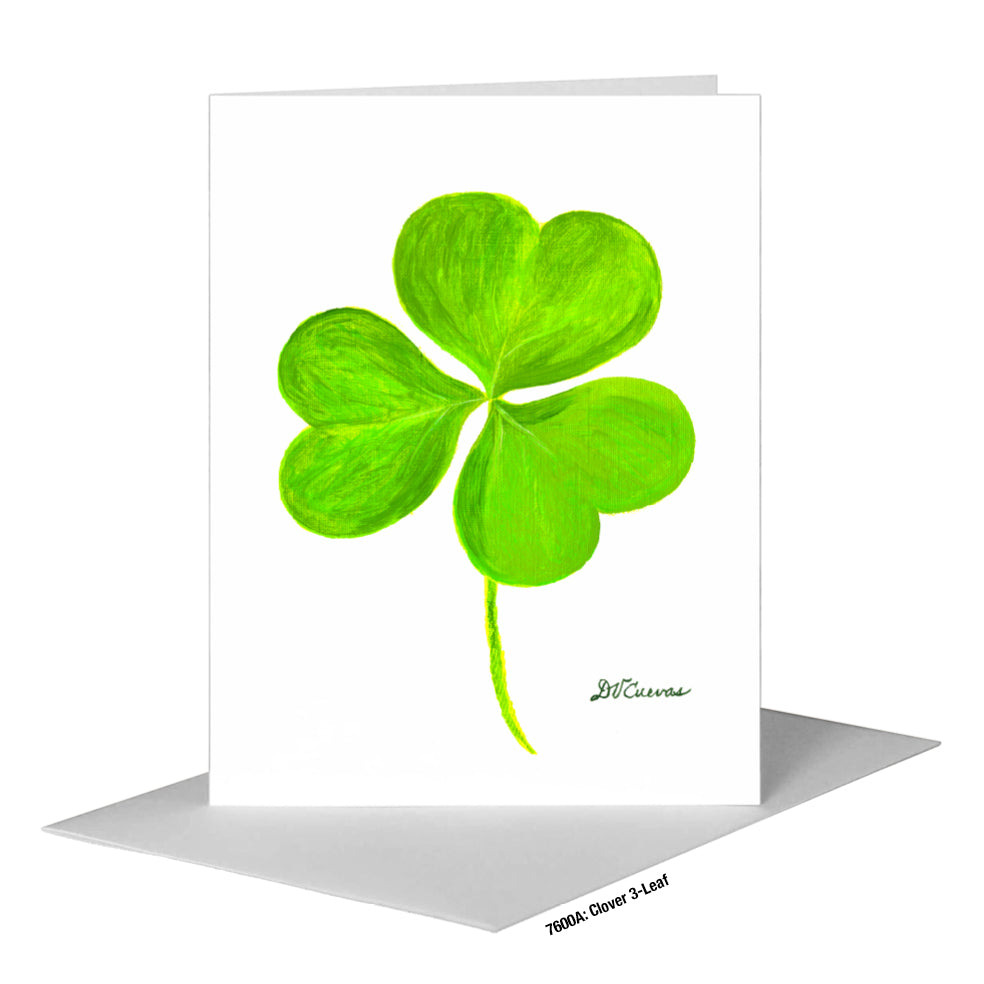 Clover 3-Leaf, Greeting Card (#7600A), A2 Card Front, www.printedcanvas.com