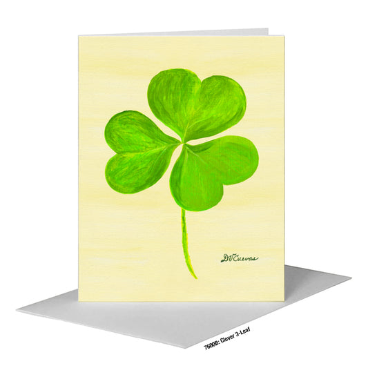 Clover 3-Leaf, Greeting Card (#7600B), A2 Card Front, www.printedcanvas.com