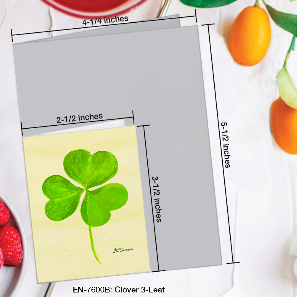 Clover 3-Leaf, Greeting Card (#7600B)