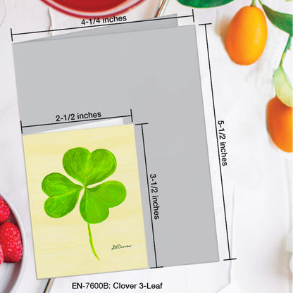 Clover 3-Leaf, Greeting Card (#7600B)