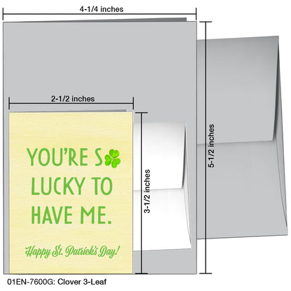 Clover 3-Leaf, Greeting Card (7600G)