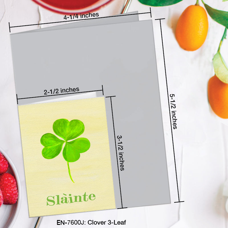 Clover 3-Leaf, Greeting Card (7600J), Enclosure, www.printedcanvas.com