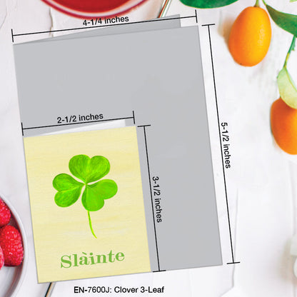 Clover 3-Leaf, Greeting Card (7600J), Enclosure, www.printedcanvas.com
