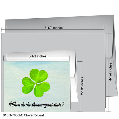 Clover 3-Leaf, Greeting Card (7600M)