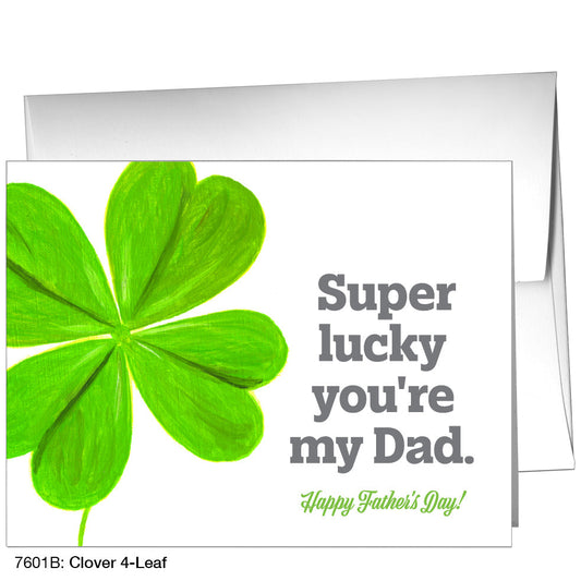 Clover 4-Leaf, Greeting Card (#7601B), A2 Card Front, www.printedcanvas.com