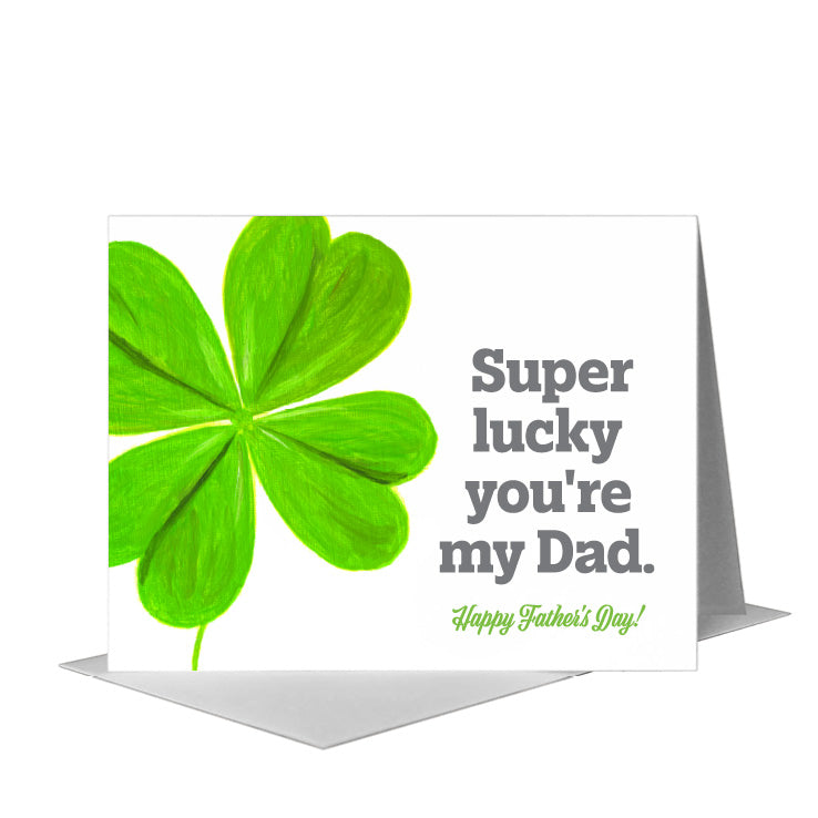 Clover 4-Leaf, Greeting Card (#7601B) A2 Card Front, www.printedcanvas.com