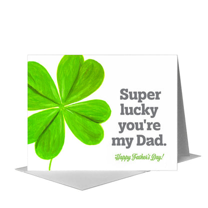 Clover 4-Leaf, Greeting Card (#7601B) A2 Card Front, www.printedcanvas.com