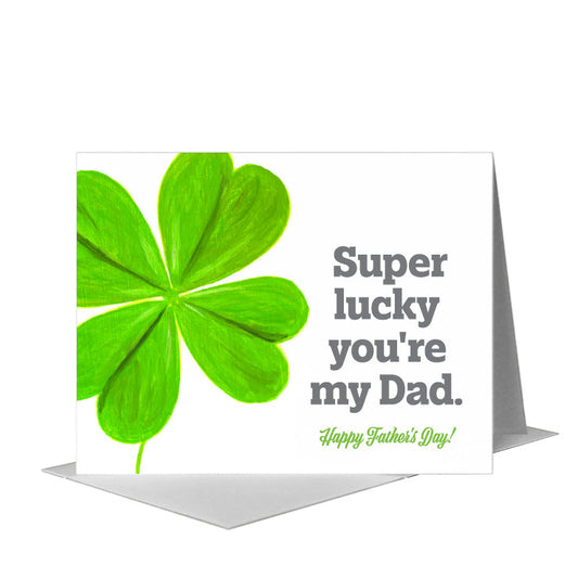 Clover 4-Leaf, Greeting Card (#7601B) A2 Card Front, www.printedcanvas.com