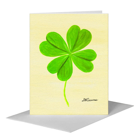 Clover 4-Leaf, Greeting Card (#7601D) A2 Card Front, www.printedcanvas.com