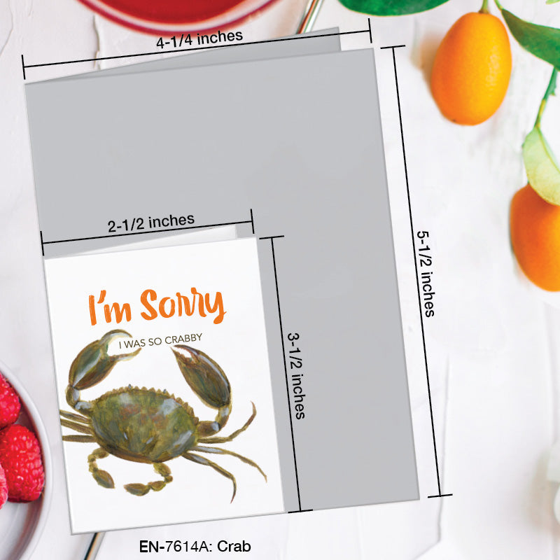 Crab, Greeting Card (7614A), Enclosure, www.printedcanvas.com