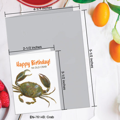 Crab, Greeting Card (7614B), Enclosure, www.printedcanvas.com