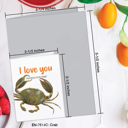 Crab, Greeting Card (7614C), Enclosure, www.printedcanvas.com