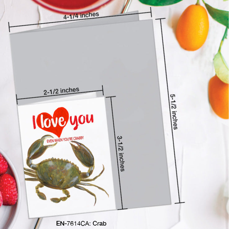 Crab, Greeting Card (7614CA), Enclosure, www.printedcanvas.com