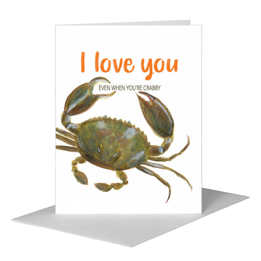 Crab, Greeting Card (#7614C) A2 Card Front, www.printedcanvas.com