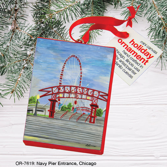 Navy Pier Entrance, Chicago, Ornament (OR-7619), Front, printedcanvas.com