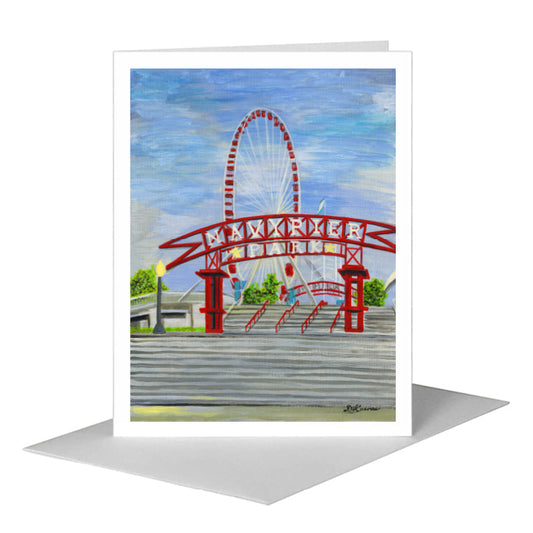 Navy Pier Entrance, Chicago, Greeting Card (#7619A) A2 Card Front, www.printedcanvas.com