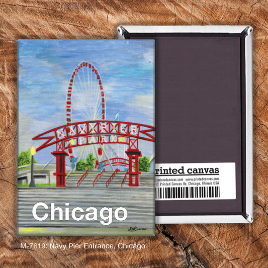 Navy Pier Entrance, Chicago, Magnet (M-7619A), front, printedcanvas.com