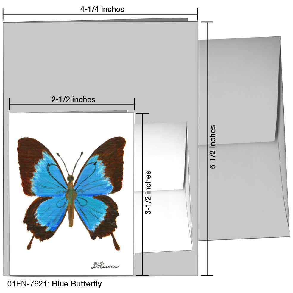 Blue Butterfly, Greeting Card (7621), Enclosure, printedcanvas.com