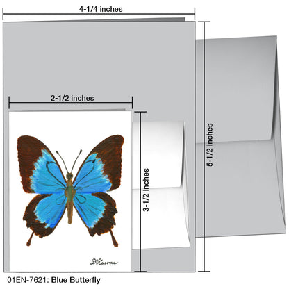 Blue Butterfly, Greeting Card (7621), Enclosure, printedcanvas.com