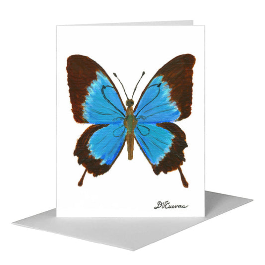 Blue Butterfly, Greeting Card (#7621A) A2 Card Front, www.printedcanvas.com