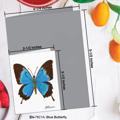 Blue Butterfly, Greeting Card (7621A), Enclosure Card, www.printedcanvas.com