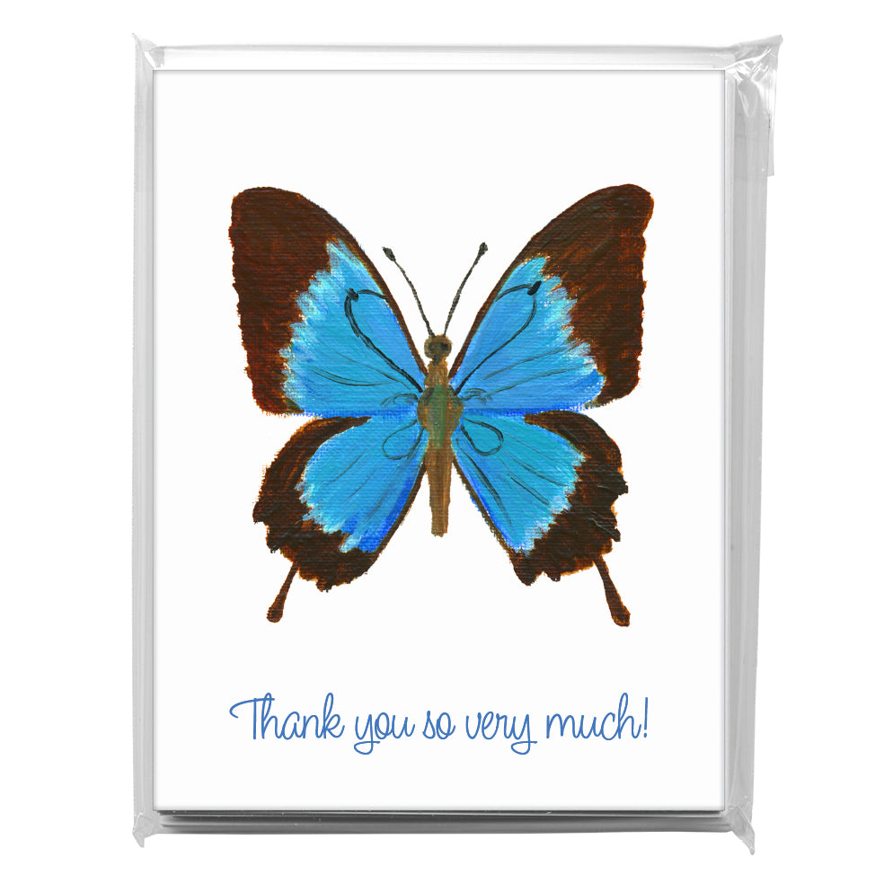 Blue Butterfly, Greeting Card (7621B), A2 8-Pack, printedcanvas.com