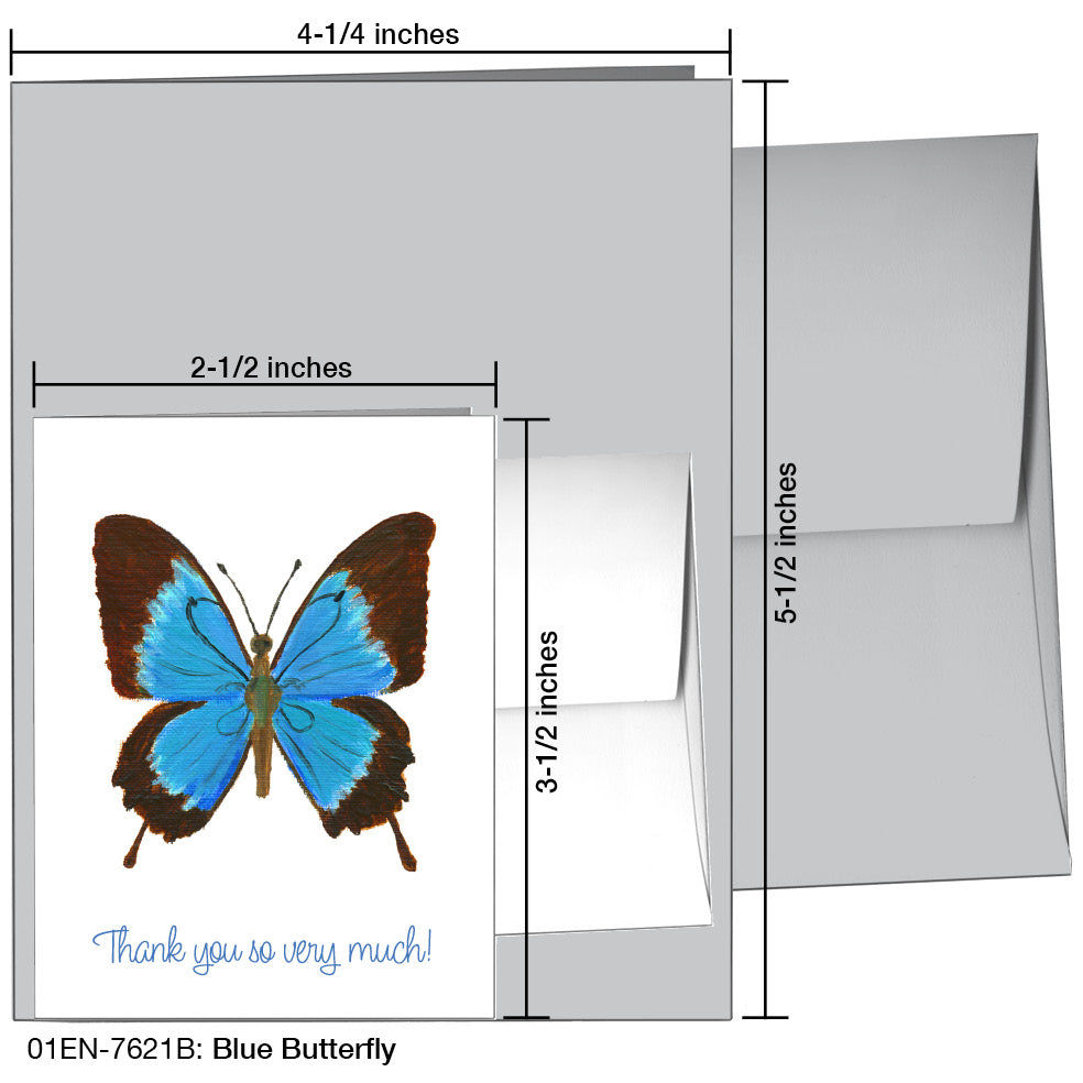 Blue Butterfly, Greeting Card (7621B), Enclosure, printedcanvas.com