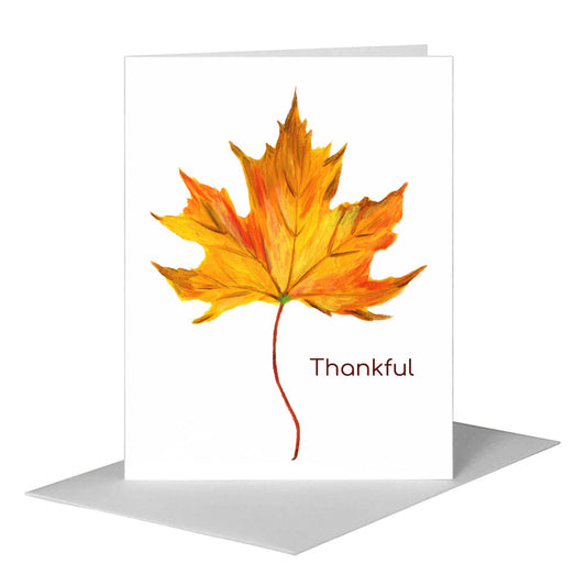 Maple Leaf, Greeting Card (#7623B) A2 Card Front, www.printedcanvas.com