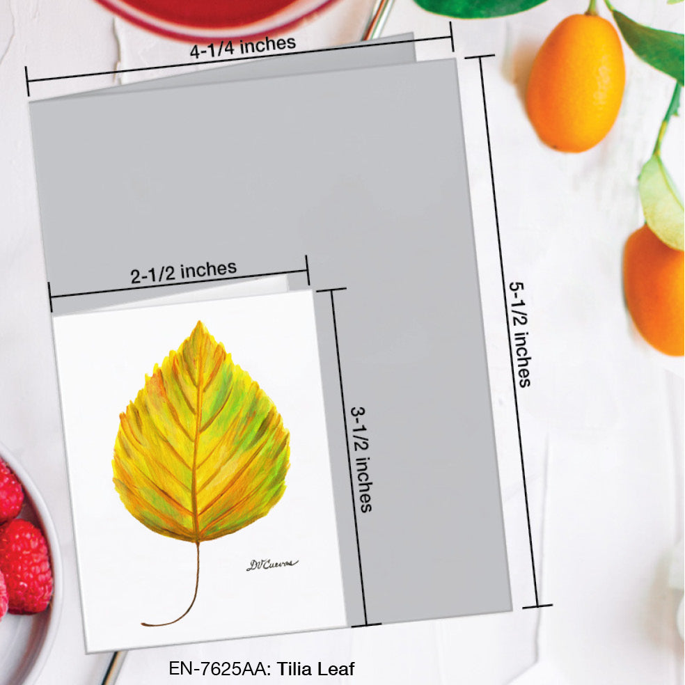 Tilia Leaf, Greeting Card (#7625AA), Enclosure Card, www.printedcanvas.com