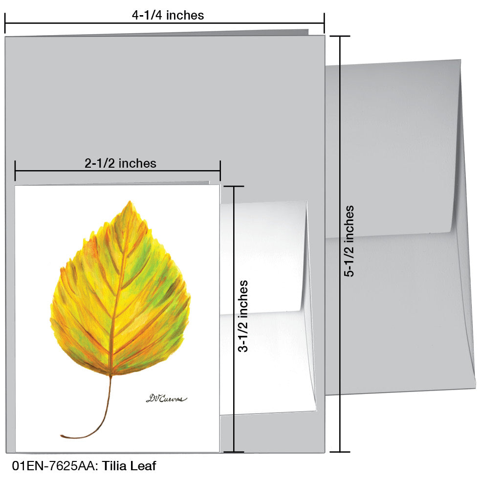Tilia Leaf, Greeting Card (#7625AA)