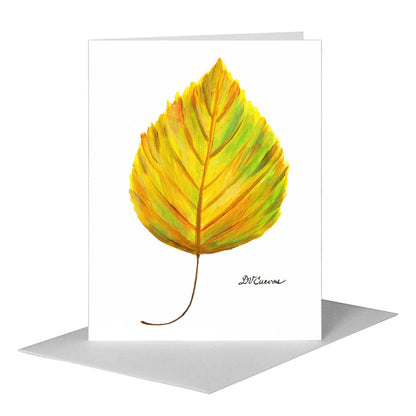 Tilia Leaf, Greeting Card (#7625AA), A2 Card Front, www.printedcanvas.com