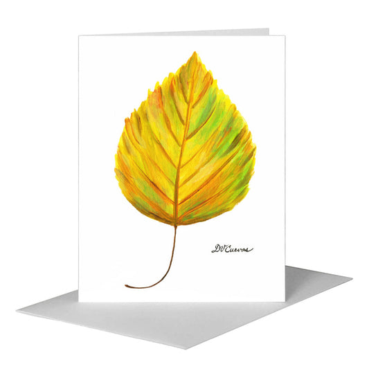 Tilia Leaf, Greeting Card (#7625AA) A2 Card Front, www.printedcanvas.com