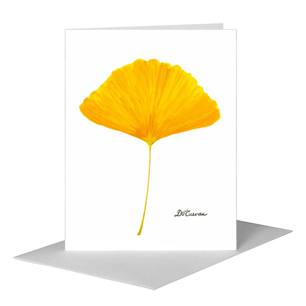 Autumn Ginkgo Leaf, Greeting Card (#7626A) A2 Card Front, www.printedcanvas.com
