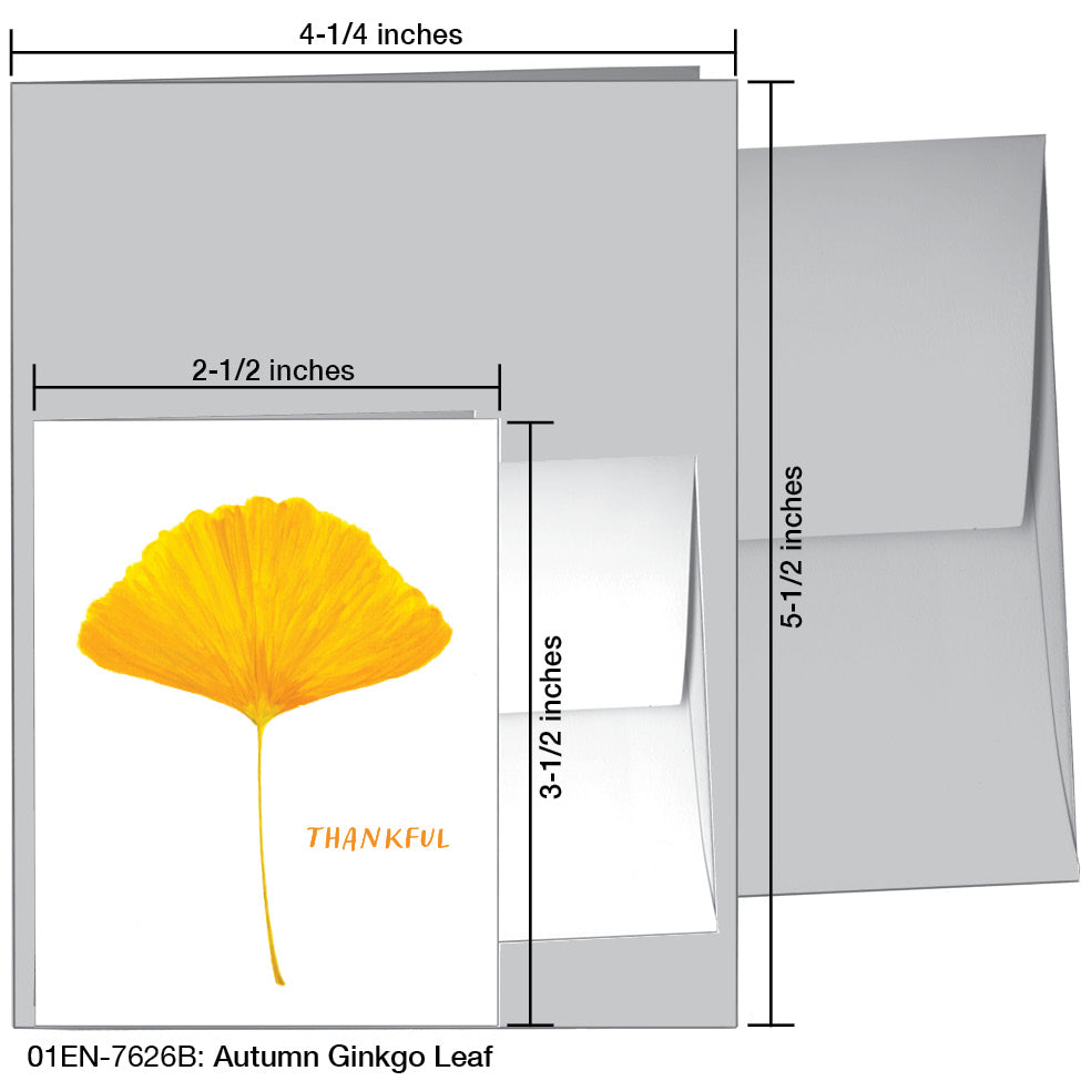 Autumn Ginkgo Leaf, Greeting Card (#7626B)