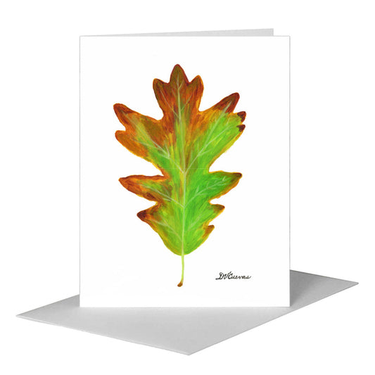 Autumn White Oak Leaf, Greeting Card (#7627A) A2 Card Front, www.printedcanvas.com