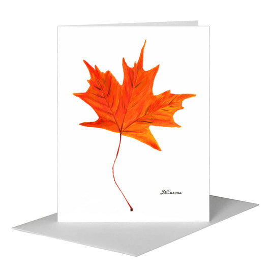 Blaze Leaf, Greeting Card (#7628A) A2 Card Front, www.printedcanvas.com